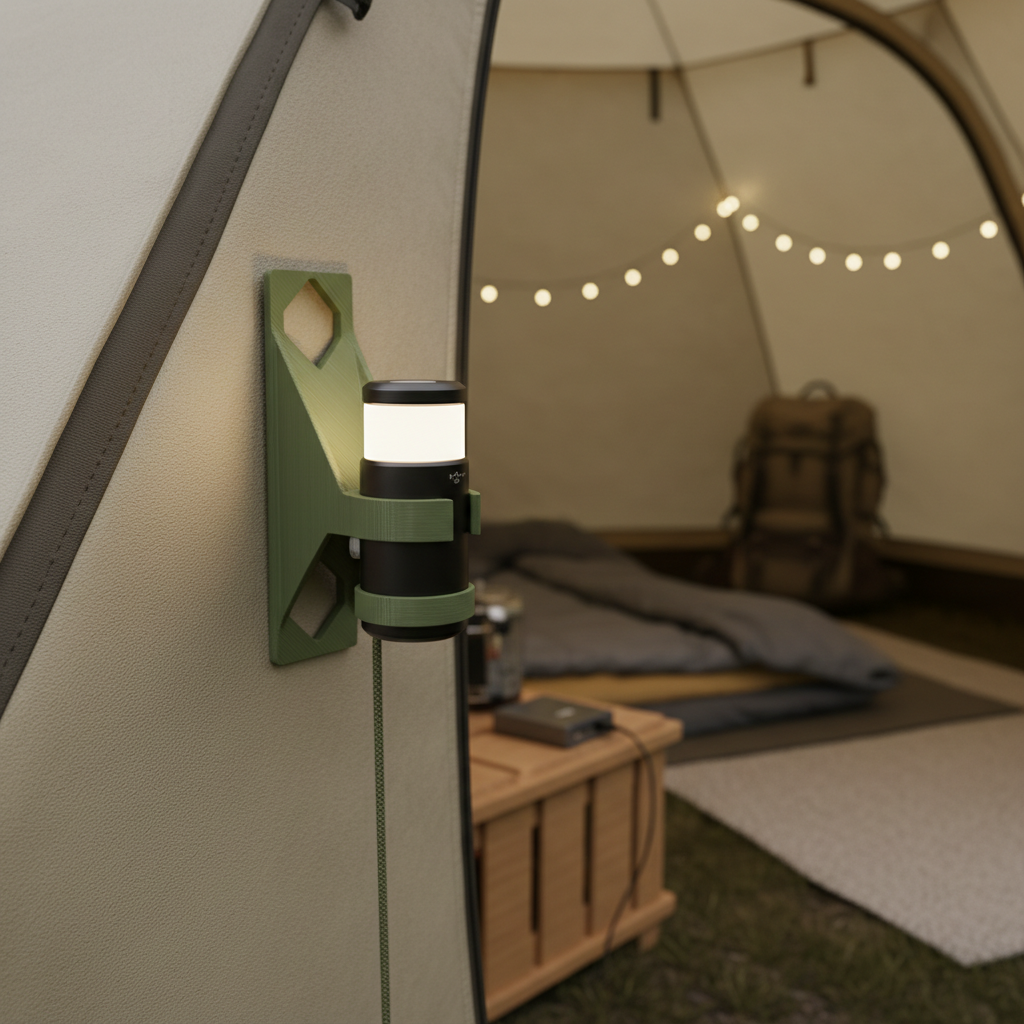 Support lampe camp mural